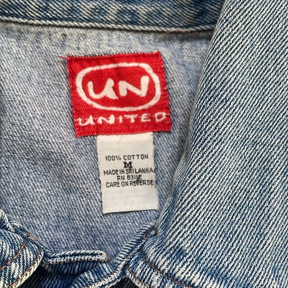 United Denim vest with collar size medium blue - Picture 4 of 8